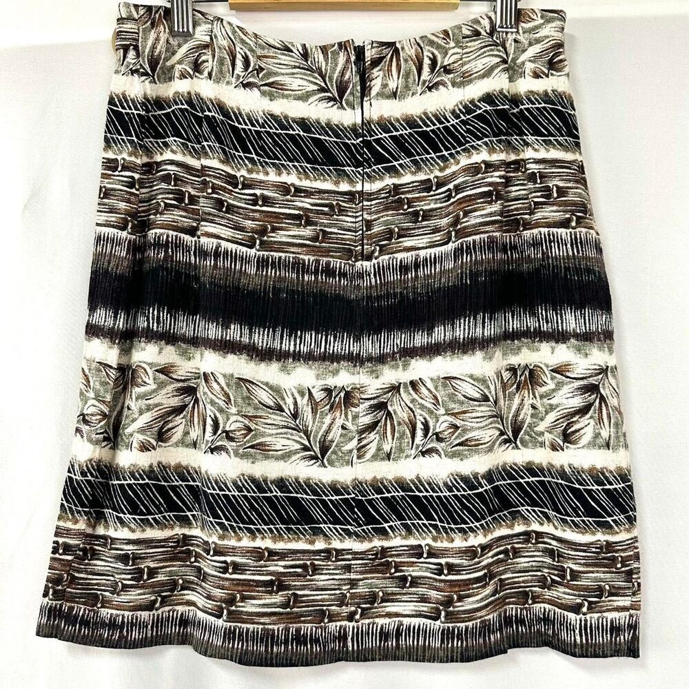 STUDIO C VTG 90s Linen Botanical Nature Print Faux Wrap Mini Skirt Womens 12 - Picture 4 of 6